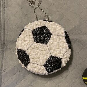 Ball Beaded Bag - Black and White